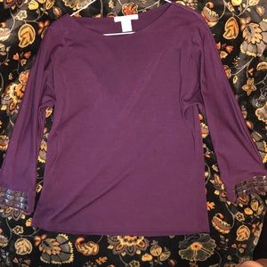 Charlotte Russe purple medium long sleeve blouse